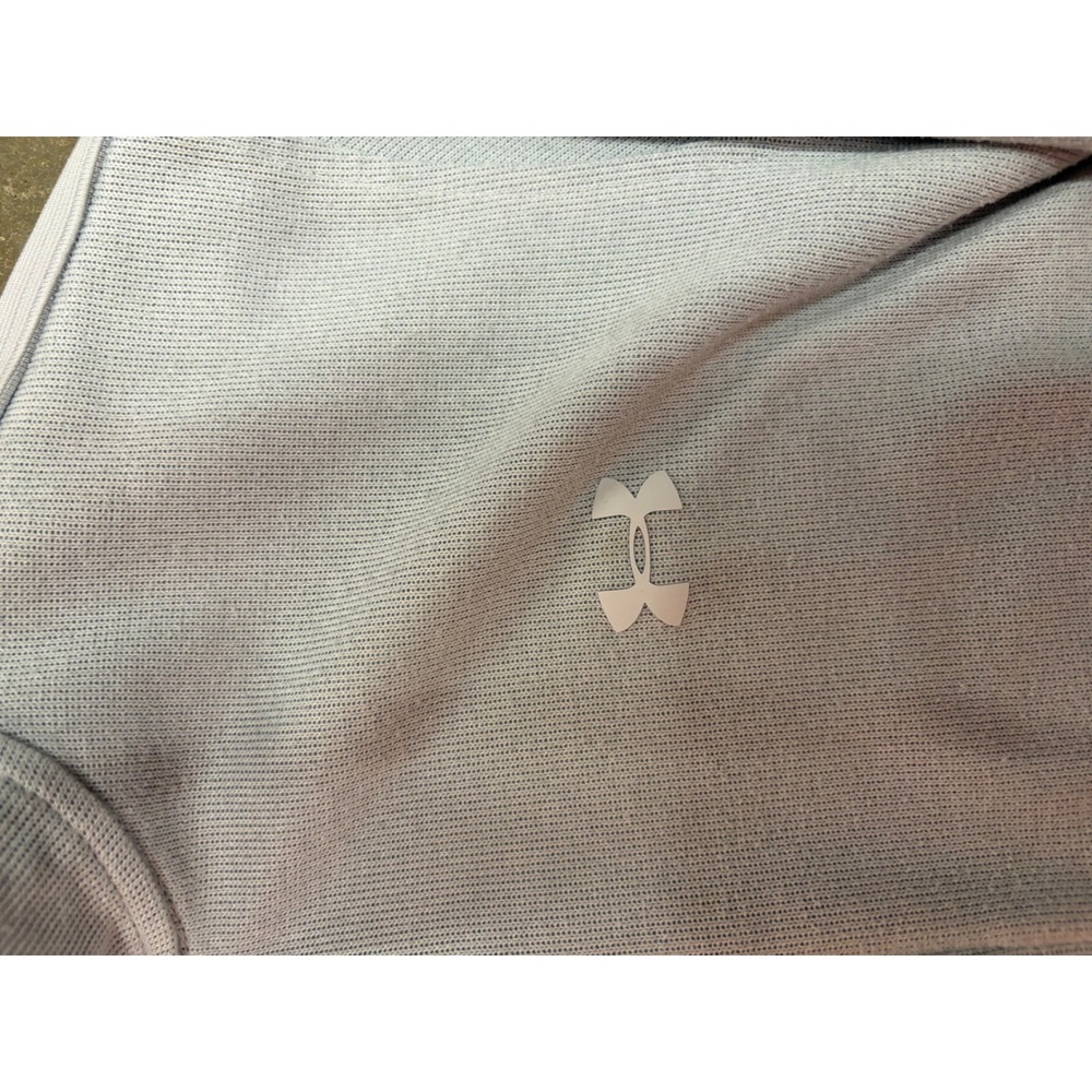 Under Armour ColdGear Mens Large Light Grey 1/4 Zip Pullover Sweater Loose Fit - Picture 3 of 7